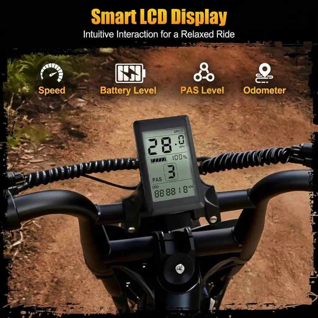 ⚡ESKUTE V100 Bicicleta Eléctrica para Adultos, Llantas Gruesas Fat‑Tire 16" Todoterreno, Motor Pico 1500W, Batería 48V 13Ah Larga Autonomía, Velocidad 45 km/h, Doble Suspensión, Ideal para Desplazamientos y Camping