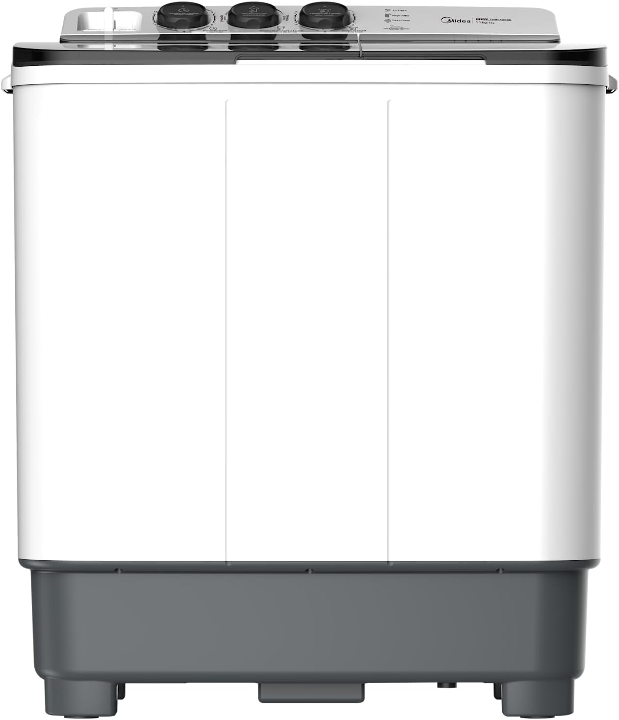 Midea MT100W110/W-MX Lavadora Semiautomática Dos Tinas Twin Force Pulsator 11Kg Blanca