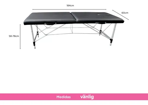 Camilla Spa Masajes Cama Lashista Tatoo Plegable Economica Color Negro