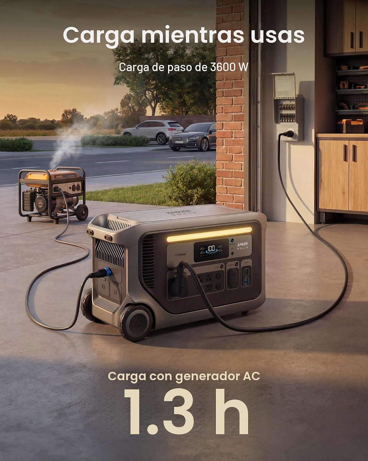 ⚡Anker SOLIX F3000 Estación de Energía Portátil 3072Wh 6000W, Expandible 24kWh, Solar para Hogar, Apagones y Camping