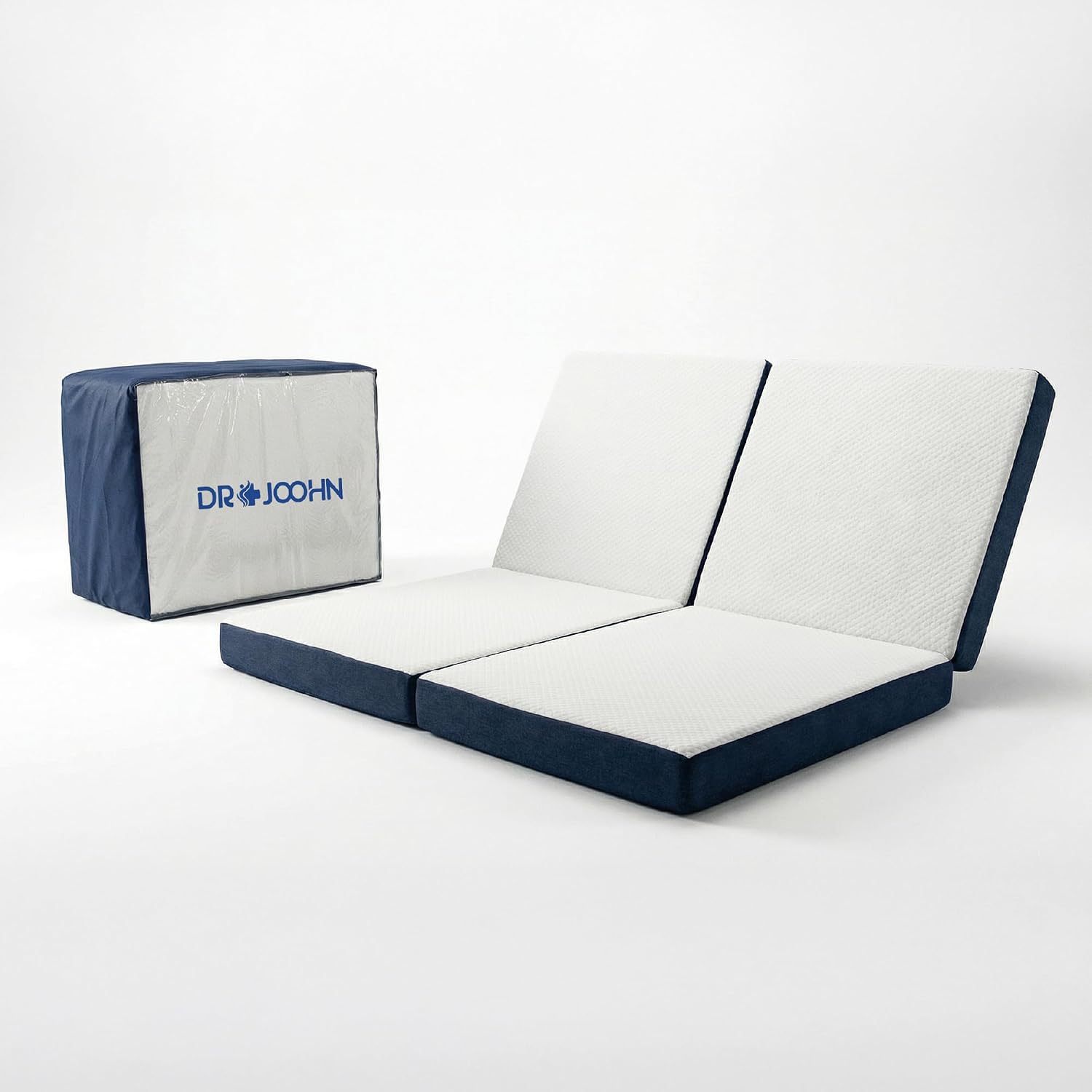 Colchón Plegable Matrimonial 190x135x10cm Portátil con Funda Extraíble de Algodón Poliéster Cómodo para Casa, Visitas y Viajes