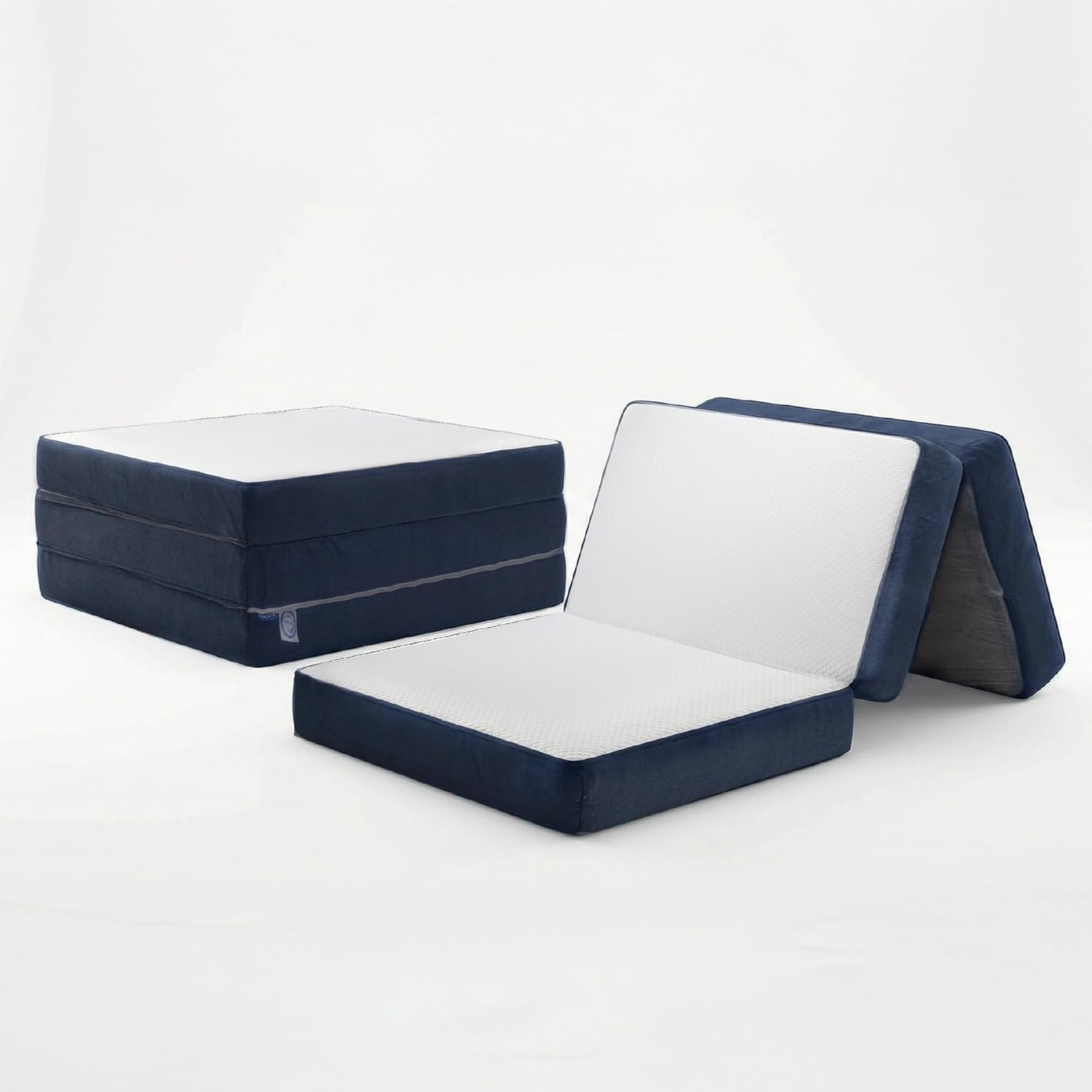 Colchón Plegable Matrimonial 190x135x10cm Portátil con Funda Extraíble de Algodón Poliéster Cómodo para Casa, Visitas y Viajes
