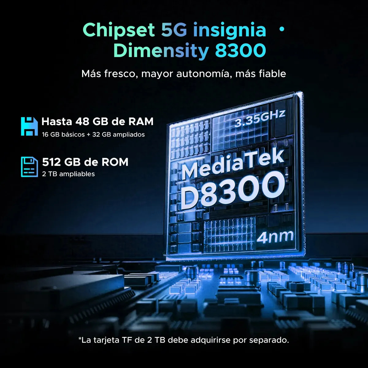 Doogee V Max 2 Celular Resistente 5G, Android 16, 48GB RAM+512GB ROM, Batería 22000mAh, Carga 120W, Pantalla 6.78" 120Hz, Luz de Camping, WiFi6E, Doble SIM