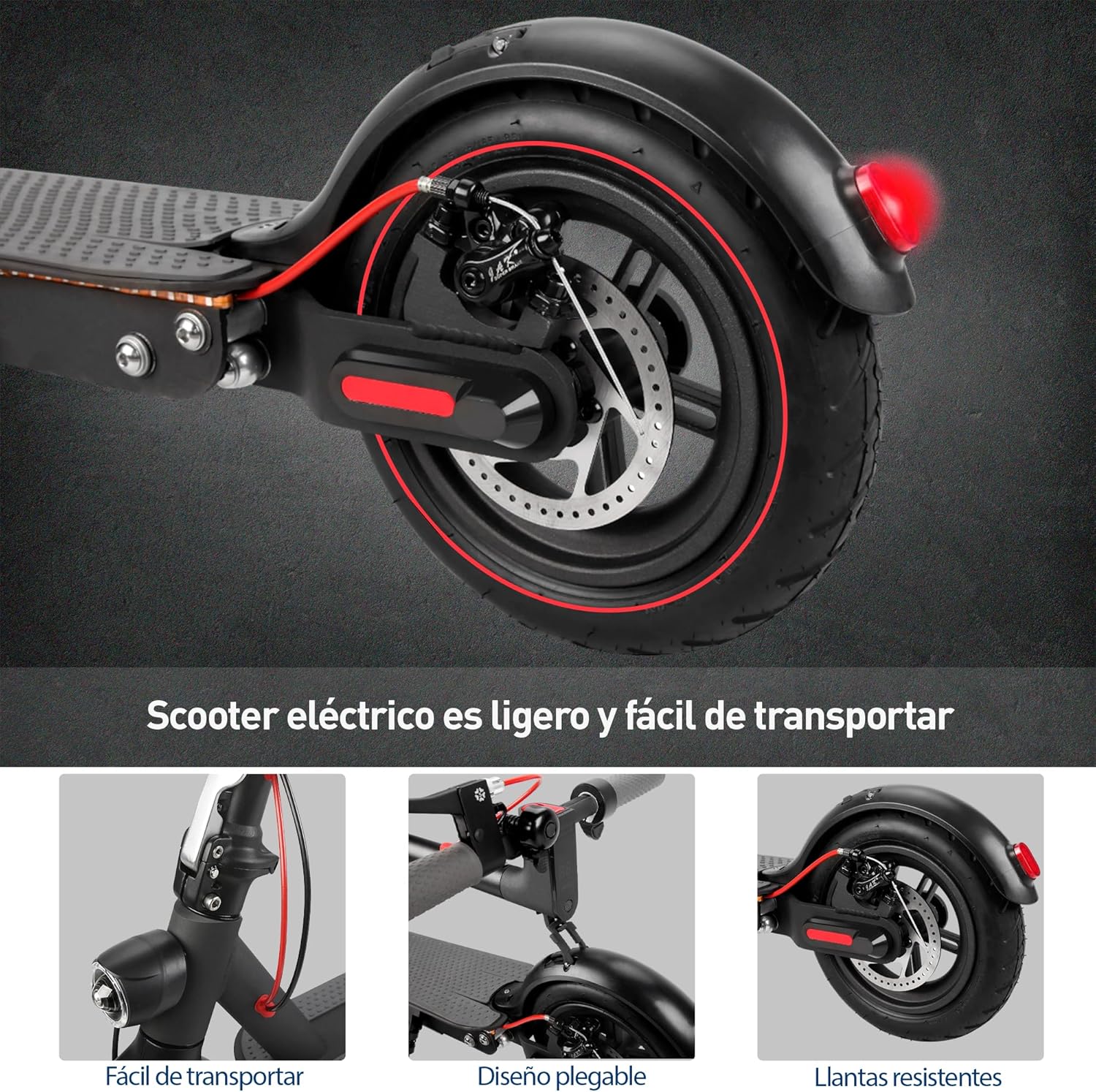 Bluelander Scooter E9 MAX Eléctrico Plegable para Adultos, Velocidad 35 km/h, Autonomía 40-45 km, Motor Sin Escobillas 960W, Scooter Adulto, Control por App Bluetooth, Scooter