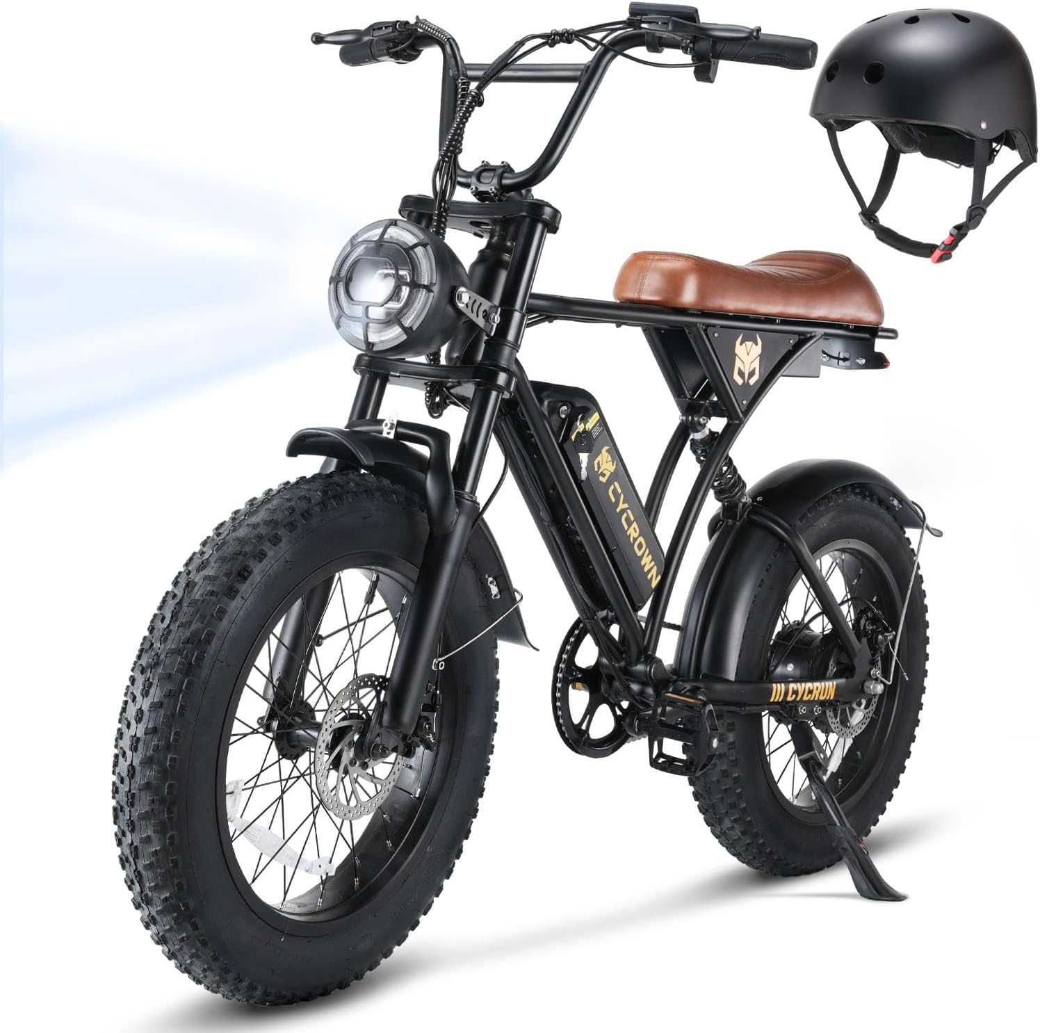 CYCROWN CycRun Bicicleta Electrica para Adultos, Moto Electrica con Potencia Máxima del Motor 1000W,Autonomía 70-90KM, Velocidad de 35KM/H, con 20" Neumático Moto Bicicleta de Montaña