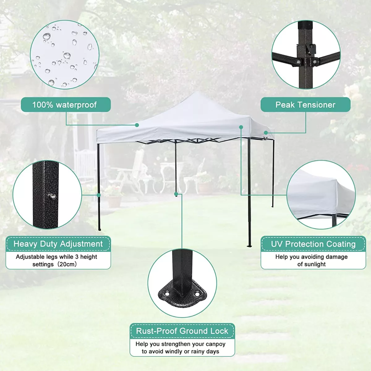 Carpa Toldo Plegable 3x3 Impermeable Reforzado Uso Rudo
