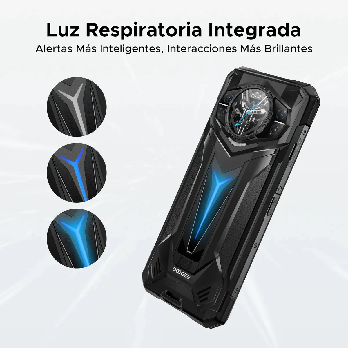 Doogee S200 Ultra Celular Resistente 5G, Android 15, 48GB RAM+1TB ROM, Batería 11000mAh, Pantalla Trasera AMOLED, Cámara 100MP, NFC, WiFi, OTG, GPS, Doble SIM