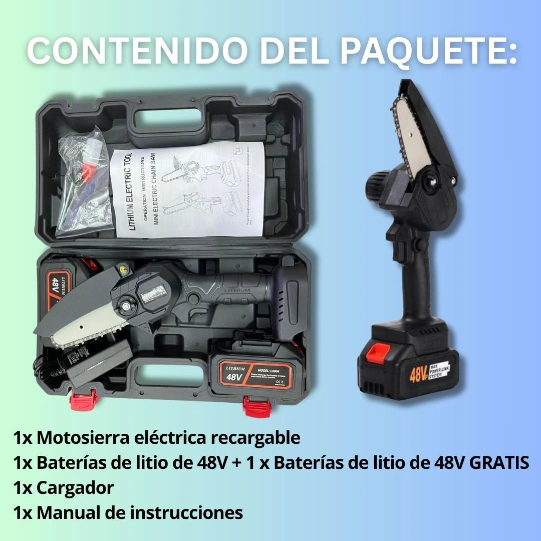 Mini Motosierra Eléctrica Portátil 48V | + 1 Batería + Maleta GRATIS | Noare