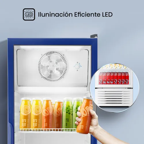 Hisense CVC494N3AWX Congelador vertical con puerta de cristal,13 pies cúbicos,Refrigerante Eco-friendly,Sistema de Ventilación Anticondensación,60x65x185cm(AnchoxLargoxAlto)