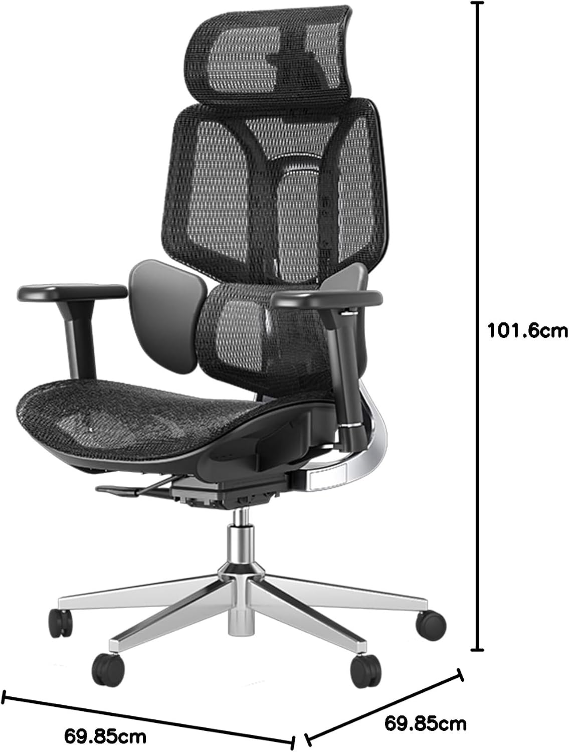 🪑Hbada E3 Air Silla de Oficina Ergonómica, Soporte Lumbar Dinámico de 3 Zonas, Reposacabezas Ajustable 3D, Reposabrazos 3D, Silla de Ordenador Giratoria