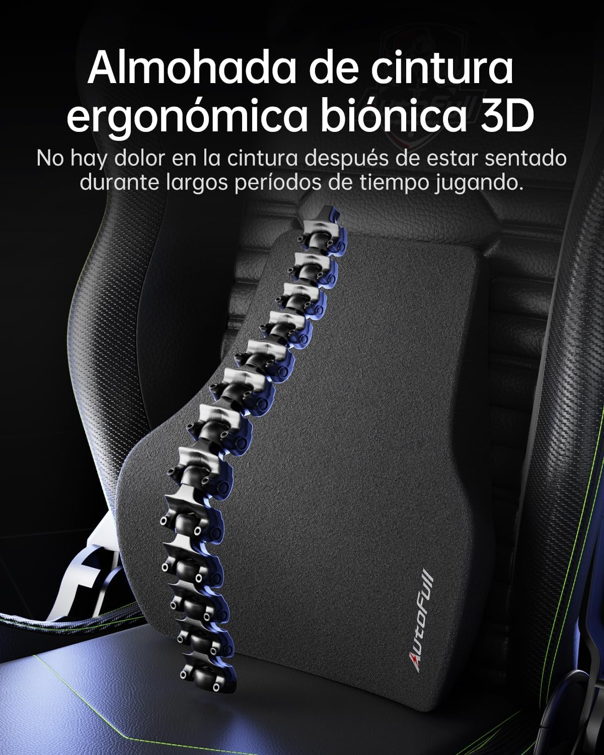 AutoFull C3 Silla Gaming, Silla de Carreras con Soporte Lumbar Ergonómico, Respaldo Alto Ajustable y Reposapiés en Cuero PU para Computadora,Negro