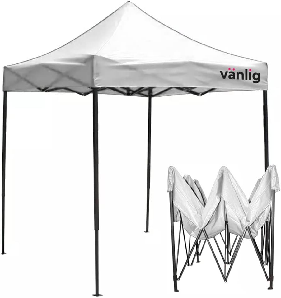 VANLIG | Carpa Toldo Plegable 2x2m | Impermeable, para Uso Temporal y Comercial | Fácil de Armar | Protección Solar UV | Ideal para Jardín, Eventos y Exterior | Color Negro