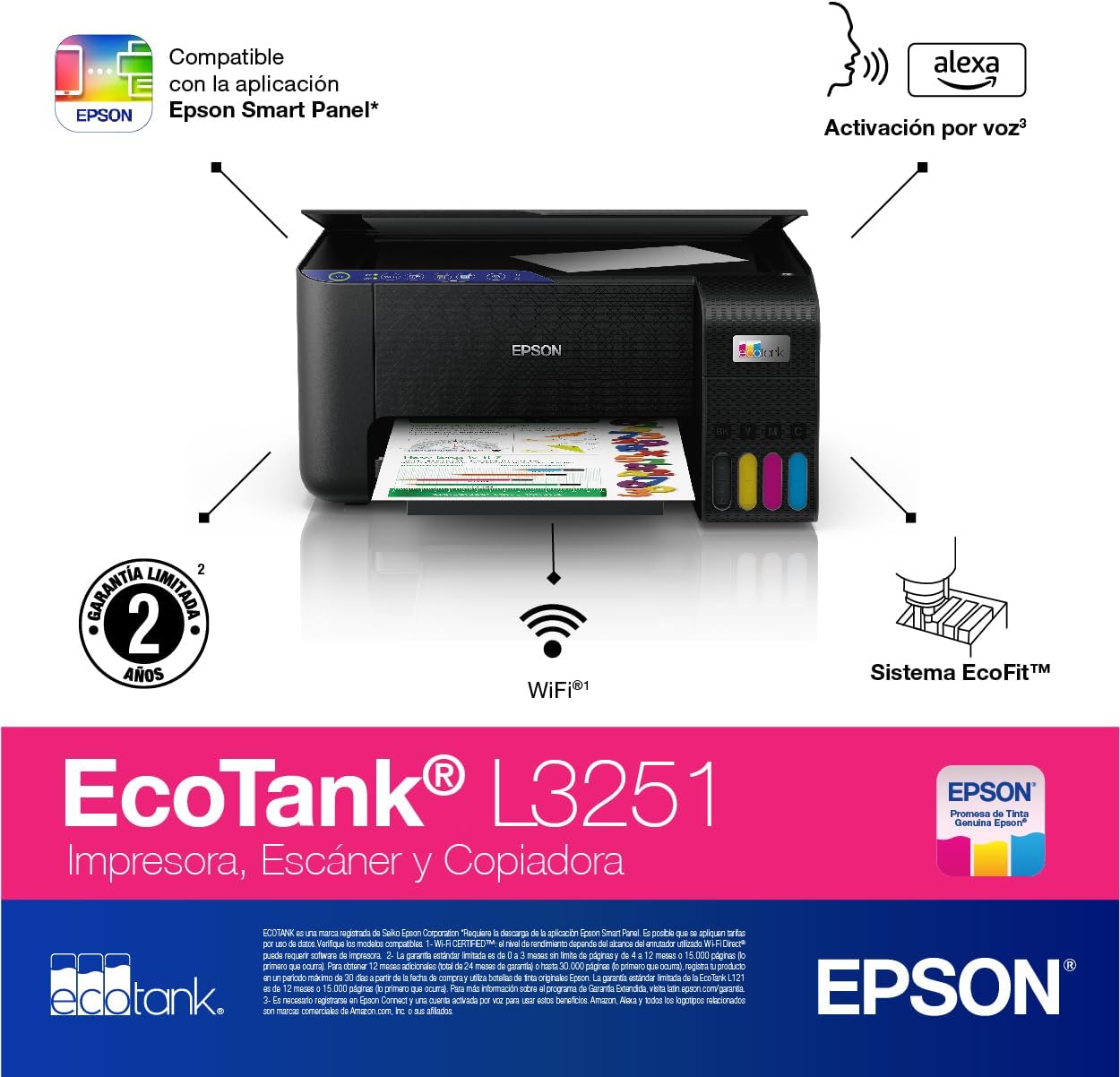 Epson Ecotank Impresora Multifuncional a Color L3210