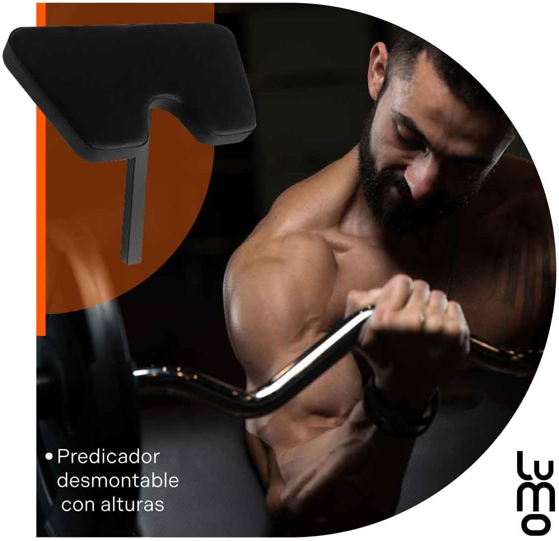 LUMO HOME Banco de Ejercicios Multiposiciones para Pecho, Brazo y Abdomen - Multifuncional, Ajustable y Resistente para Entrenamiento en Casa