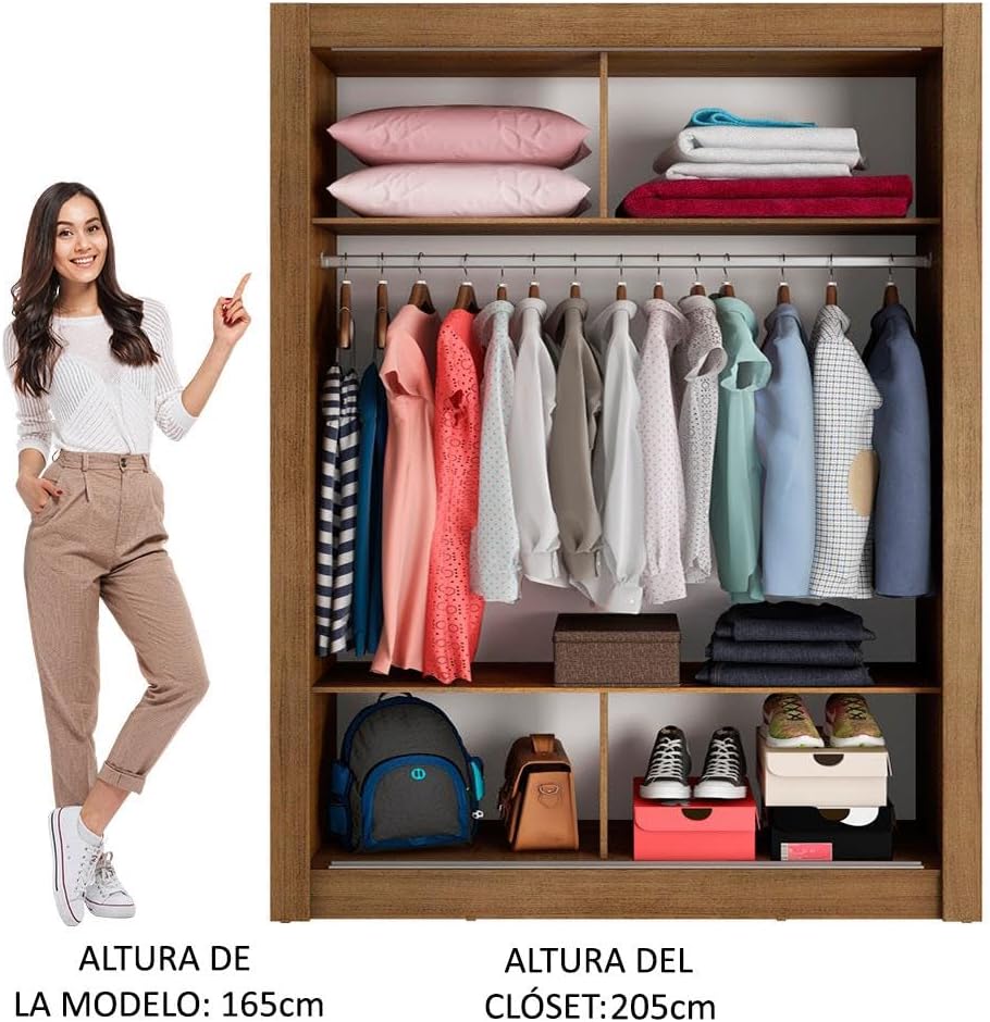 Madesa Ropero Closet con 2 Puertas Denver - Marrón