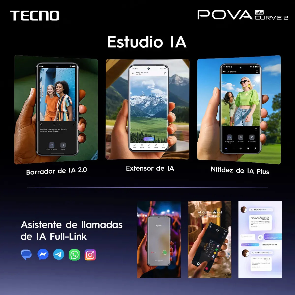 📱Celular 5G, 8GB+8GB RAM +256GB, Batería 8000mAh, Carga 45W, Pantalla Curva AMOLED 1.5K 144Hz, NFC, Cámara 50MP, Diseño Nave Espacial