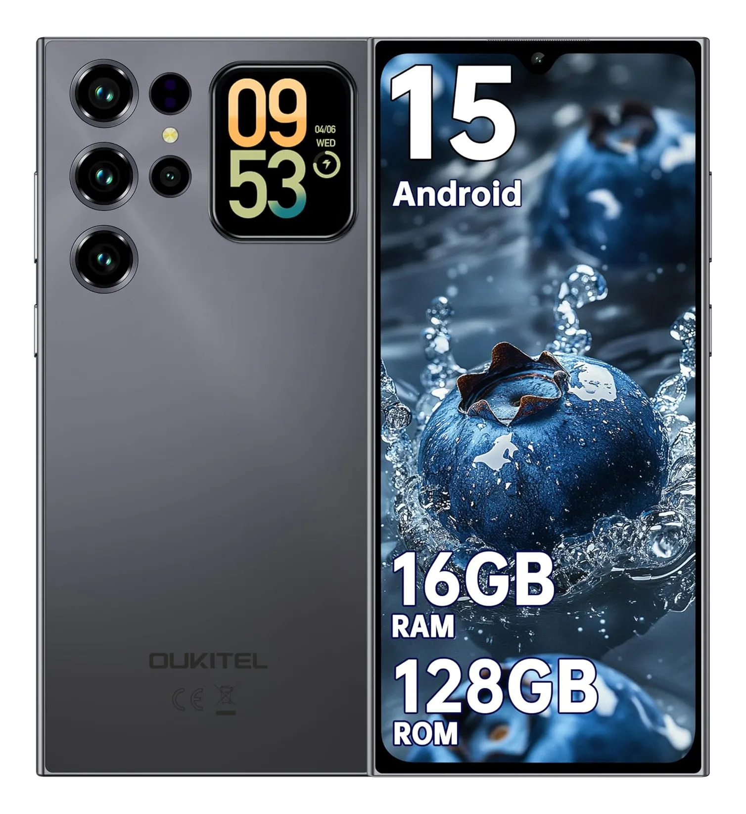 Smartphone Libre 16GB RAM + 256GB ROM, Batería 5150mAh, Android 15, OTG, Huella Dactilar y GPS