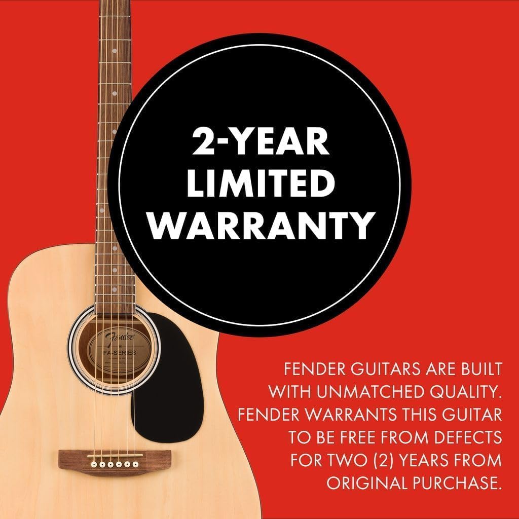 Fender Alternative Series Dreadnought Kit de guitarra acústica para principiantes, con 2 años de garantía, incluye bolsa acolchada para conciertos, soporte para guitarra, correa de guitarra y más