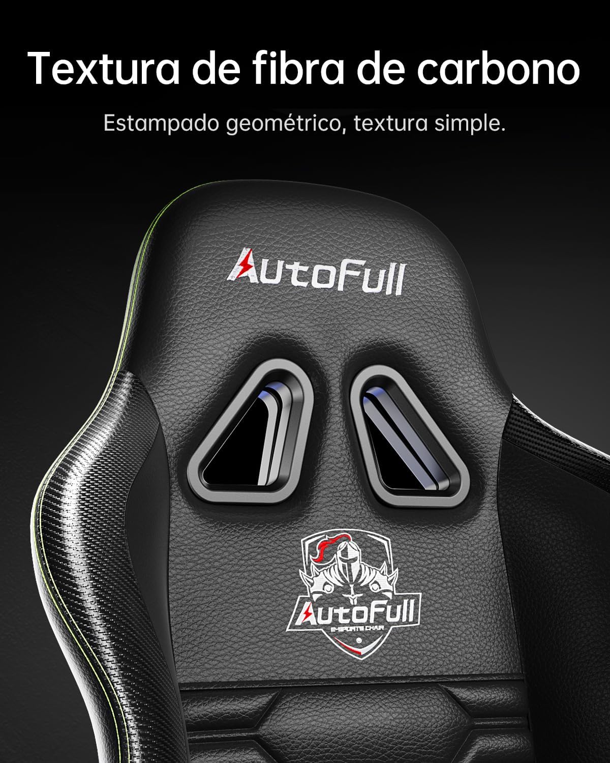 AutoFull C3 Silla Gaming, Silla de Carreras con Soporte Lumbar Ergonómico, Respaldo Alto Ajustable y Reposapiés en Cuero PU para Computadora,Negro