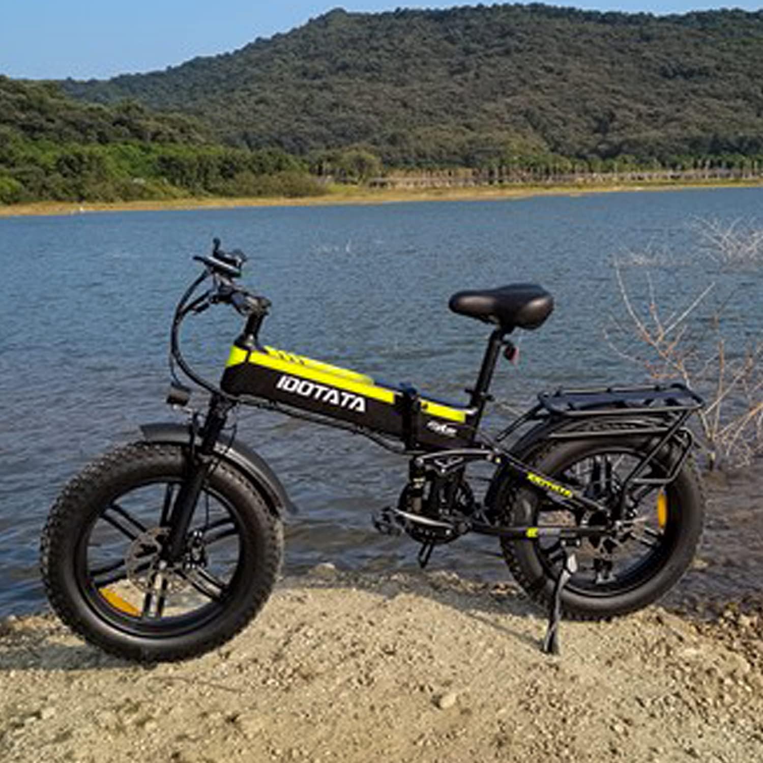 H20pro Bicicleta Electrica, Motor 2000W, 32mph, 55-75 Millas de Alcance, Batería extraíble 52V 25Ah, 20" Fat Tire Plegable Bicicleta Electrica de Montaña para Adultos, Doble Amortiguador