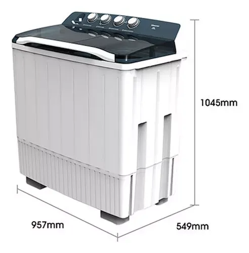 Lavadora Semiautomática Doble Tina 20kg Hisense Wsa2001p