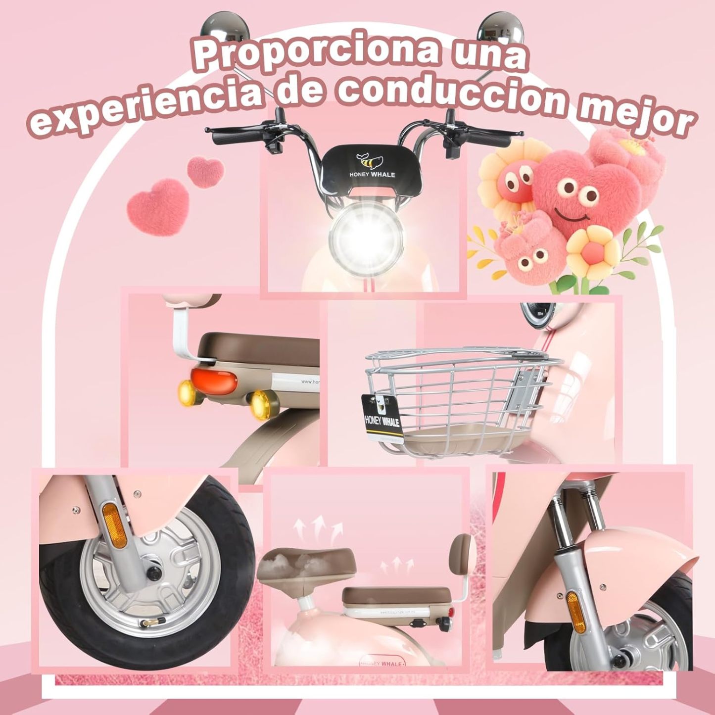 HONEYWHALE UNA Bicicleta Electrica para Adultos, Moto Electrica con Alarma, Potencia Motor MAX 800W, Velocidad MAX 45KM/H, Autonomía 60KM, Bateria 20AH de Gran Capacidad