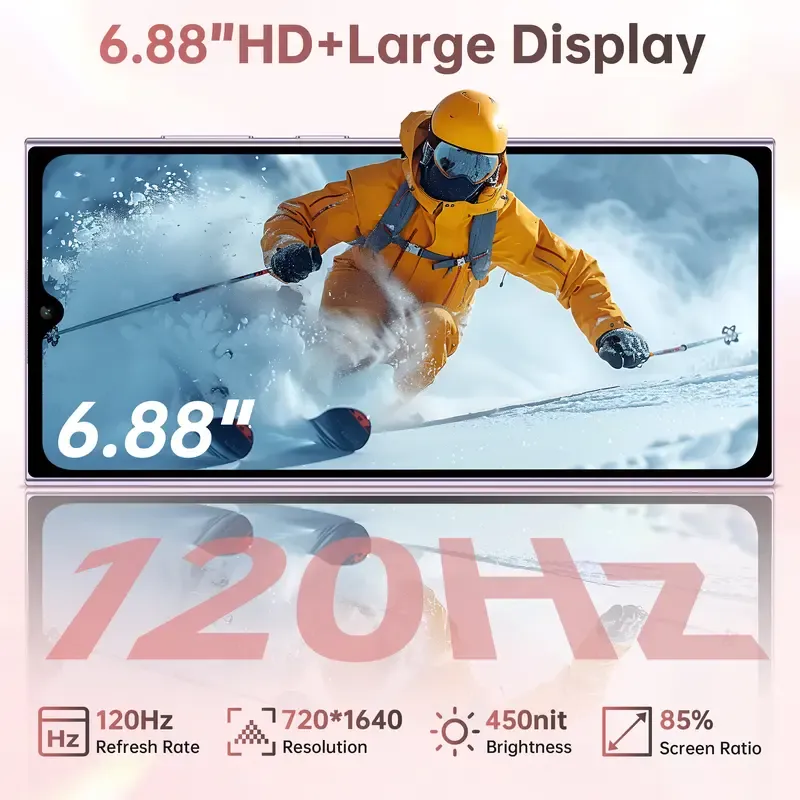 Smartphone Libre 16GB RAM + 256GB ROM, Batería 5150mAh, Android 15, OTG, Huella Dactilar y GPS