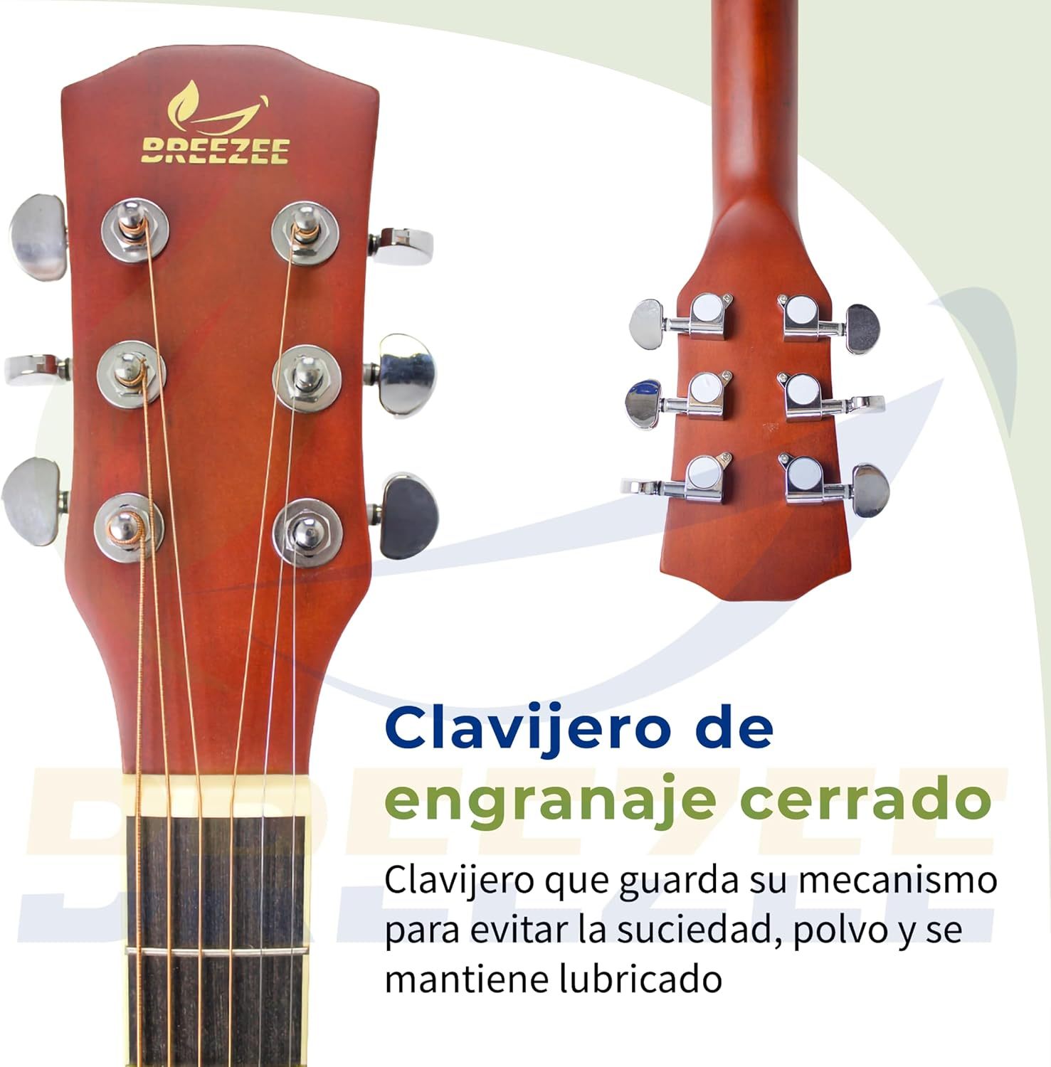 BREEZEE Guitarra Electroacústica de 41 Pulgadas con Cuerdas de Metal, Ecualizador de 4 Bandas, Incluye Funda, Afinador, Cuerdas Extra, Cable Auxiliar y Más, Guitarra Para Expertos Y Principiantes
