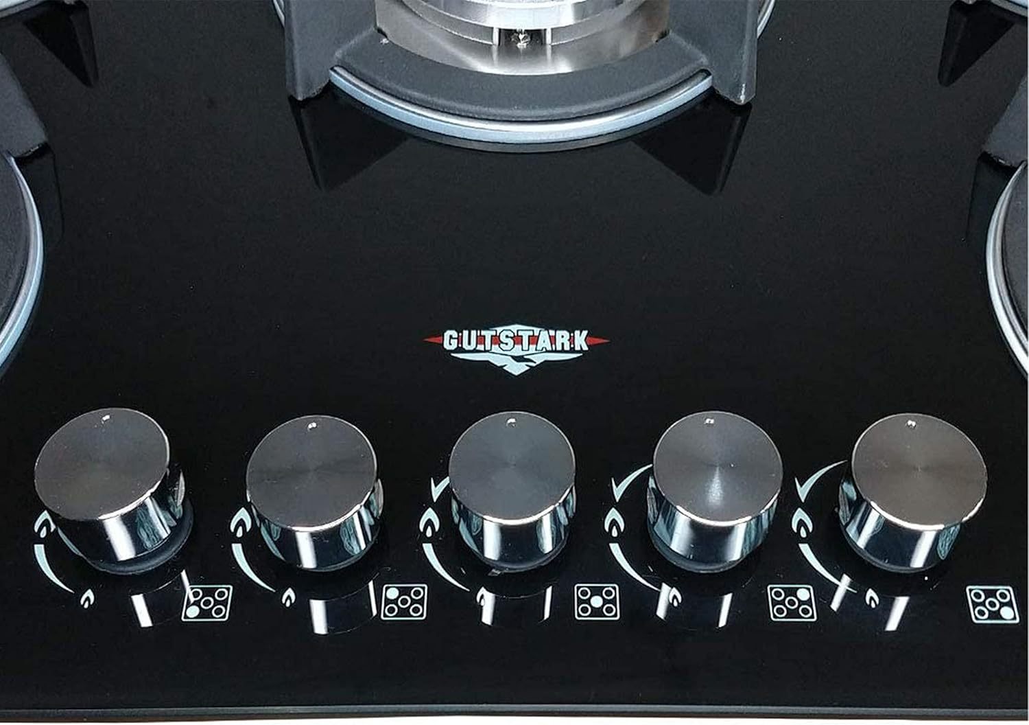 Gutstark Parrilla de Gas Empotrable 5 Quemadores De Gas Cristal Templado Empotrable Grueso Estufas Empotrables Hogar Cocina Gas Natural o Gas LP Estufa de Mesa Parrillas