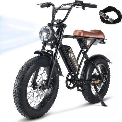 CYCROWN CycRun Bicicleta Electrica para Adultos, Moto Electrica con Potencia Máxima del Motor 1000W,Autonomía 70-90KM, Velocidad de 35KM/H, con 20" Neumático Moto Bicicleta de Montaña