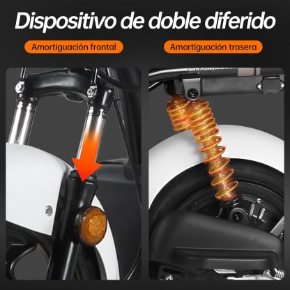 HONEYWHALE U1s Bicicleta Electrica para Adultos, Bicimoto Eléctrica con Alarma, Máxima del Motor 650W, Velocidad Máxima 31KM/H, Autonomía 60-65KM, Baterías de Gran Capacidad de 20AH, Dos Asientos