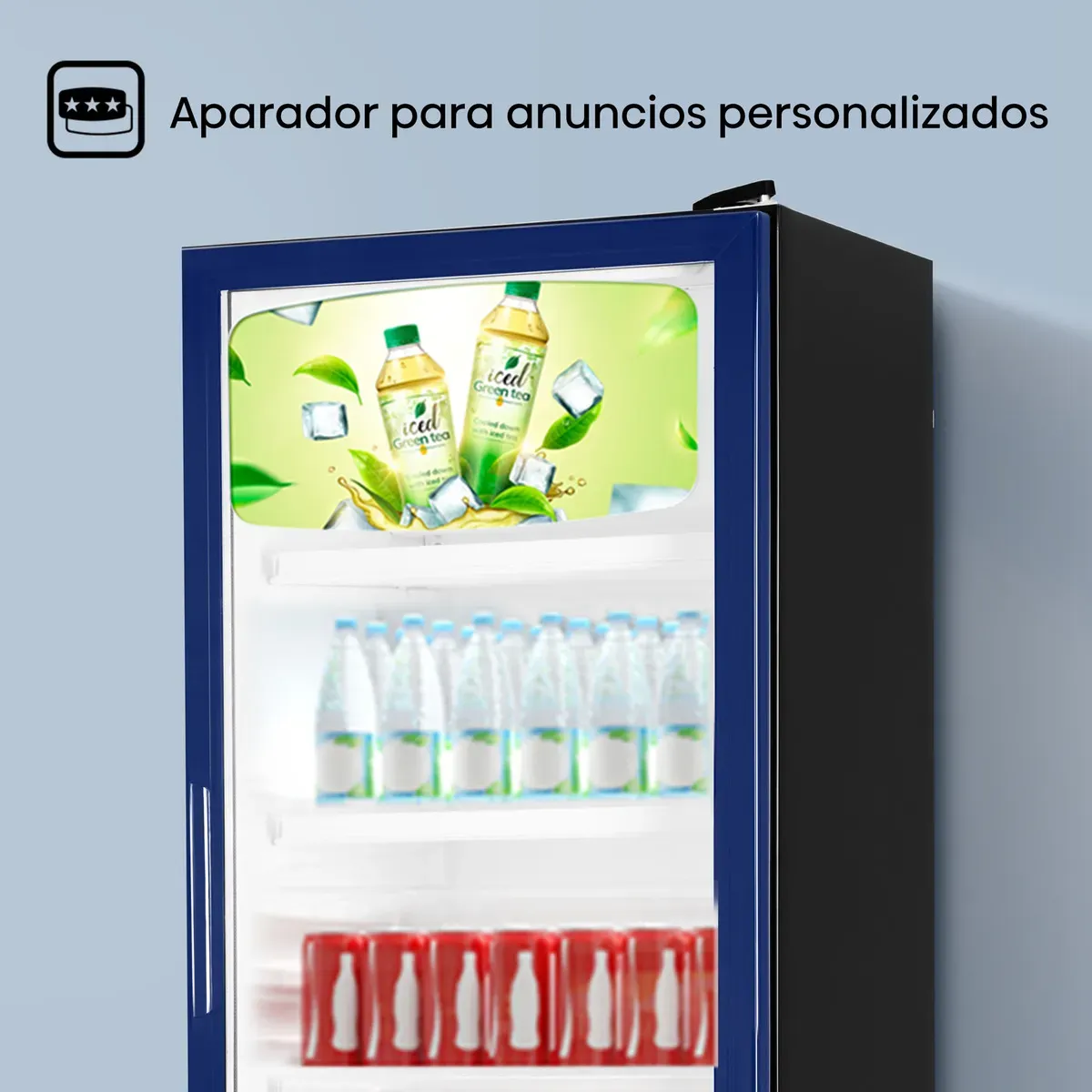 Hisense CVC494N3AWX Congelador vertical con puerta de cristal,13 pies cúbicos,Refrigerante Eco-friendly,Sistema de Ventilación Anticondensación,60x65x185cm(AnchoxLargoxAlto)