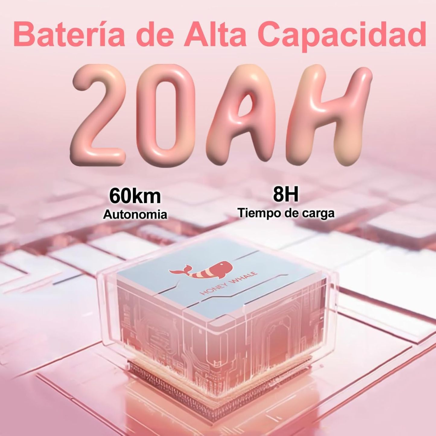 HONEYWHALE UNA Bicicleta Electrica para Adultos, Moto Electrica con Alarma, Potencia Motor MAX 800W, Velocidad MAX 45KM/H, Autonomía 60KM, Bateria 20AH de Gran Capacidad
