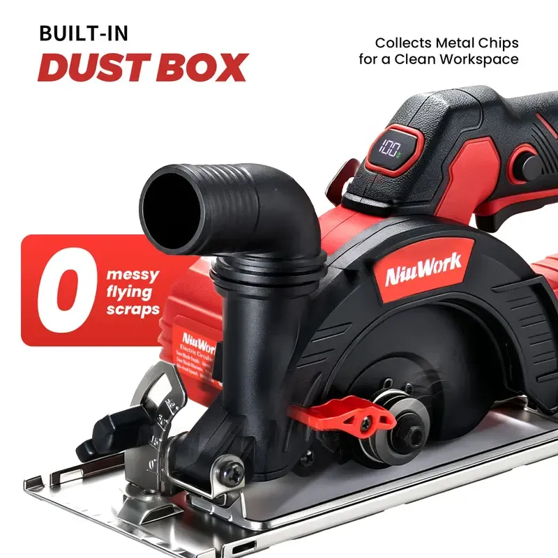 🛠️🔥Sierra Circular Inalámbrica 21V de 6.5 Pulgadas, 2 Baterías 4.0Ah 15 Celdas con Cargador Rápido, 3 Cuchillas de Carburo y Accesorios, Guía Láser, Bisel Ajustable 0‑50° y Ajuste de Profundidad para Corte de Madera