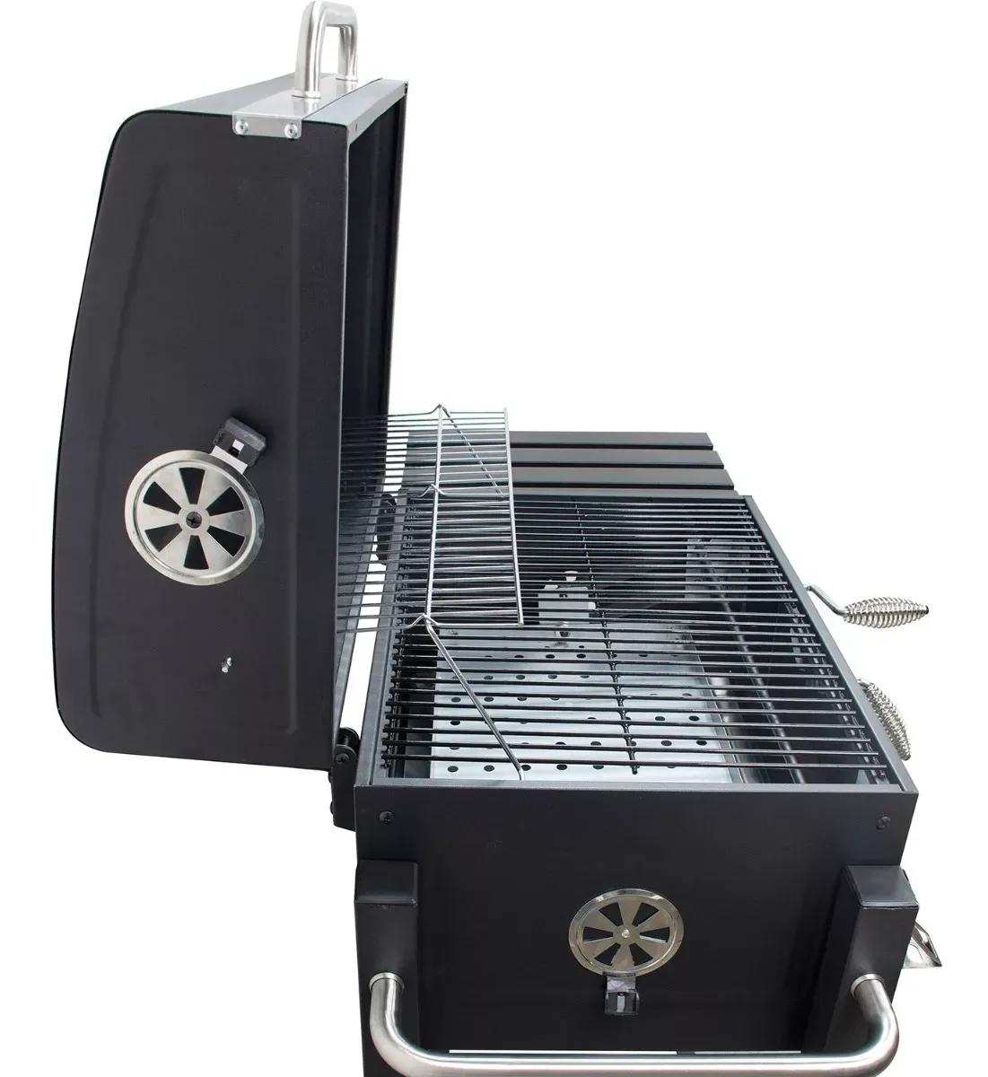 Asador Ahumador Carbon Para Carne Parrilla Resistente Acero Color Negro