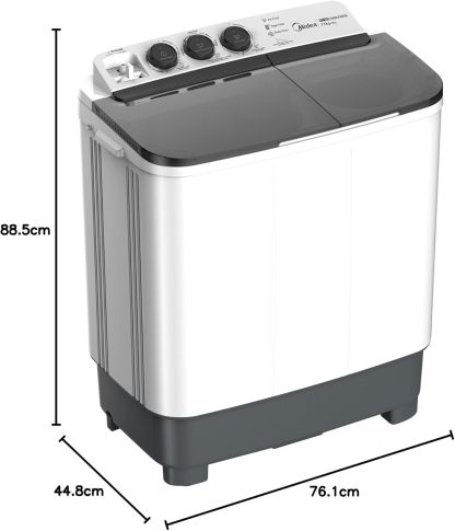 Midea MT100W110/W-MX Lavadora Semiautomática Dos Tinas Twin Force Pulsator 11Kg Blanca