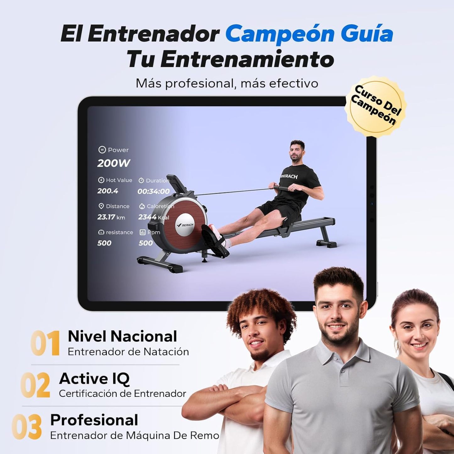 🏋️ MERACH Máquina de Remo, Remadora con Resistencia Magnética, App Propia, Equipo de Ejercicio para Entrenamiento de Cuerpo Completo en Casa