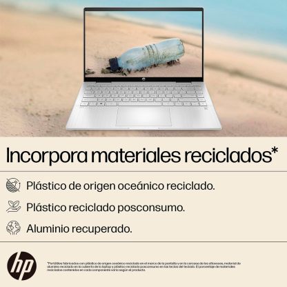 HP Laptop Pavilion x360 14-ek0010la, Intel Core i3, 8 GB RAM, 512 GB SSD, FHD, 14", Táctil, Windows 11 Home, Teclado en Español, Garantía México, Plateado
