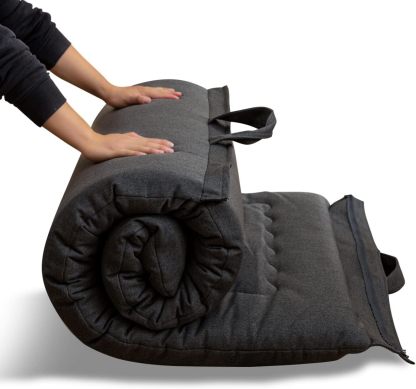 MAXYOYO - Puf plegable para sofá, cama, colchón de piso para adultos, extra grueso, 6 pliegues, sofá para recámara, sala de estar, beige, 135 x 240 cm