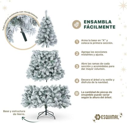 🎄Árbol de Navidad Artificial de 7 pies｜Abeto Realista ramas densas, montaje rápido y base de metal resistente