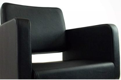 CUORY Silla Barberia Sillon de Barberia Estética Estilista Peluquería | Barber Silla Hidraulico Salón de Belleza Cómodo Asiento Giratorio | Altura Ajustable | Redonda Base Cromada | Negro
