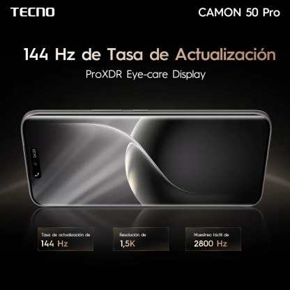 📱Tecno Camon 50 Pro Celular Desbloqueado, 8GB RAM + 256GB, Doble SIM, Pantalla AMOLED Curva 6.78" 144Hz, Batería 6150mAh, Cámara Triple 50MP