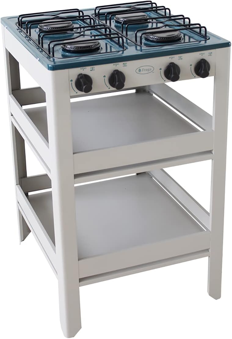 Fraga Parrilla de anaquel 4 quemadores P910 porcelanizada Azul
