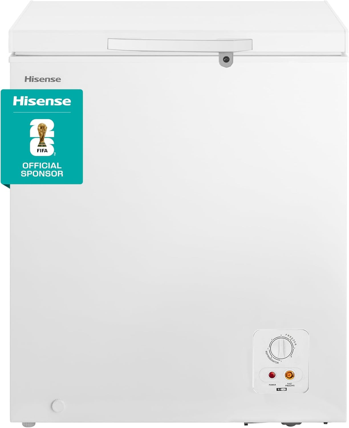 Hisense FC50D6AWX Congelador, 5 pies cúbicos, Temperatura ajustable, Fast Freeze, Cerradura de seguridad, 62x56x85cm(AnchoxLargoxAlto), Blanco