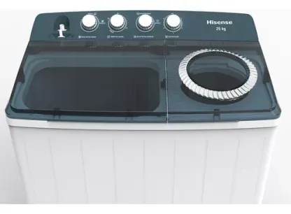 Lavadora Hisense Doble Tina 26 Kg Semiautomática Storm Wash Color Blanco