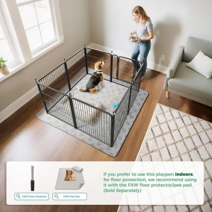FXW Rollick Corral para Perros para Patio, RV Camping│Patentado, 24 Pulgadas 8 Paneles