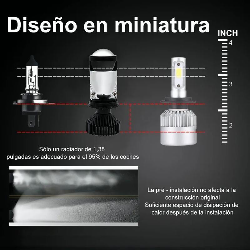 【Superbrillo】Proyector láser H4 HyperFocus Alto/Bajo 22000LM Kit PhenlesEye- Luz blanca 6500K, IP68, Canbus
