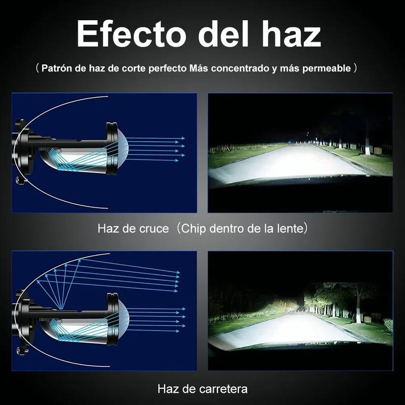【Superbrillo】Proyector láser H4 HyperFocus Alto/Bajo 22000LM Kit PhenlesEye- Luz blanca 6500K, IP68, Canbus