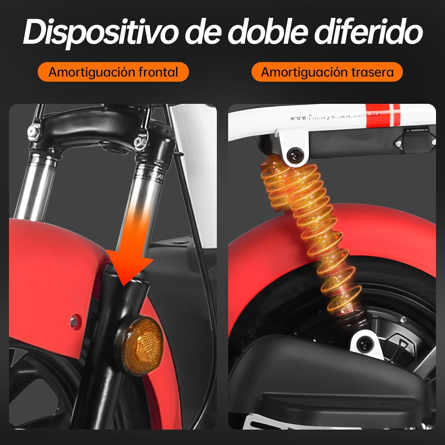 HONEYWHALE U1s Bicicleta Electrica para Adultos, Bicimoto Eléctrica con Alarma, Máxima del Motor 650W, Velocidad Máxima 31KM/H, Autonomía 60-65KM, Baterías de Gran Capacidad de 20AH, Dos Asientos