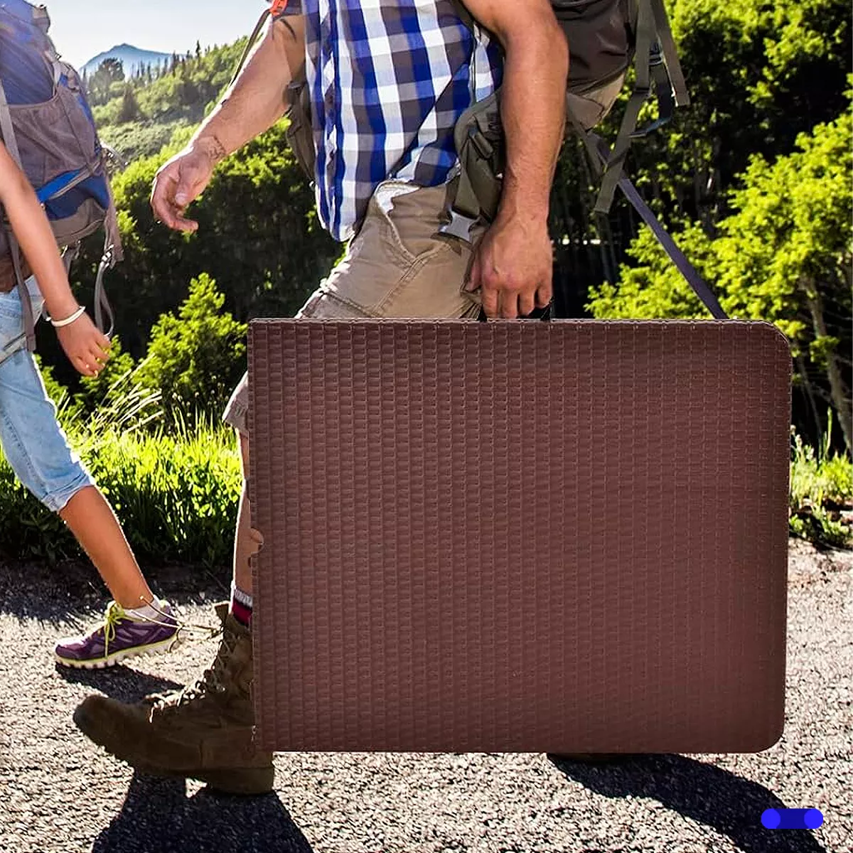 Mesa Plegable De Plástico 1.80 Metros Rattan Z - T9728 Color Marrón